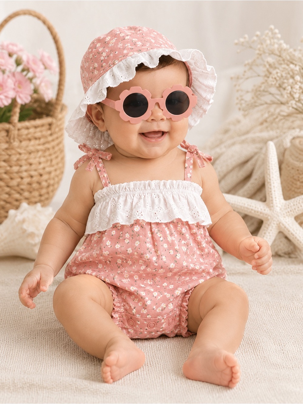 Charlotte & Star 3-Piece Floral Romper Set | 0–3M | NWT